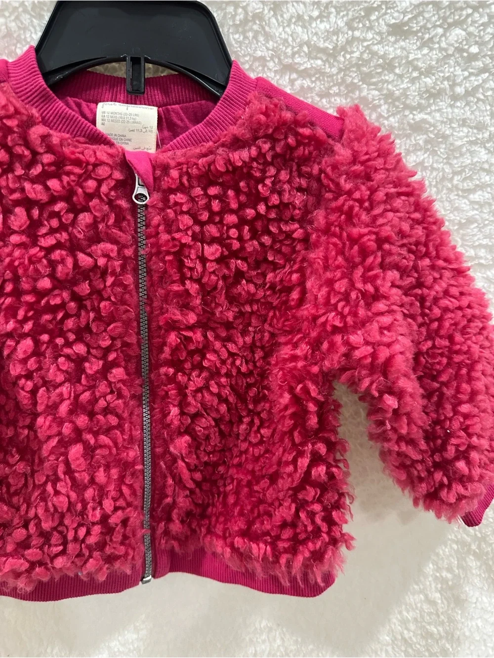 Girl’s Fuzzy Sherpa Zip-Up Jacket